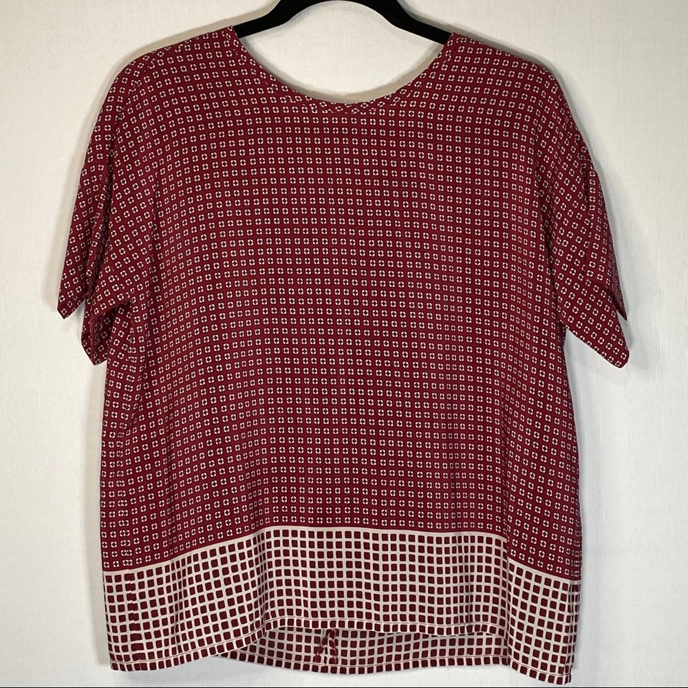 Madewell Loose Fit 100% Silk Crew Neck Blouse
